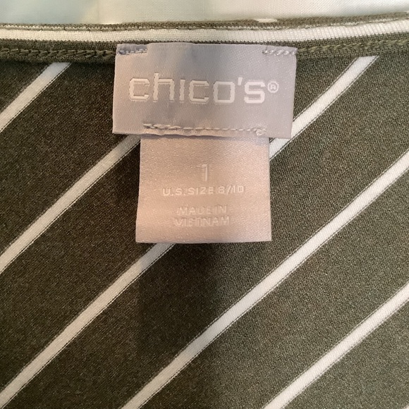 👗 2/$25 Chico’s Slimming Diagonally Striped Dress Chico’s Sz 1 = M/8 - Picture 4 of 10